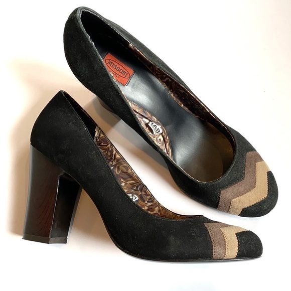 Missoni for Target black suede block heels 10 - Picture 1 of 7